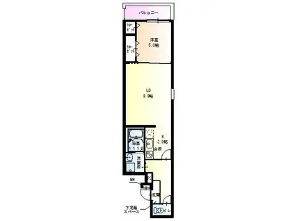 フジパレス西甲子園(1LDK/1階)の間取り写真