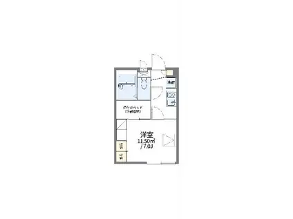 レオパレスヴィラ クレールII(1K/2階)の間取り写真