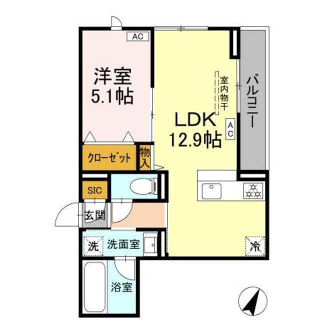 エスペリア新百合ヶ丘(1LDK/3階)の間取り写真