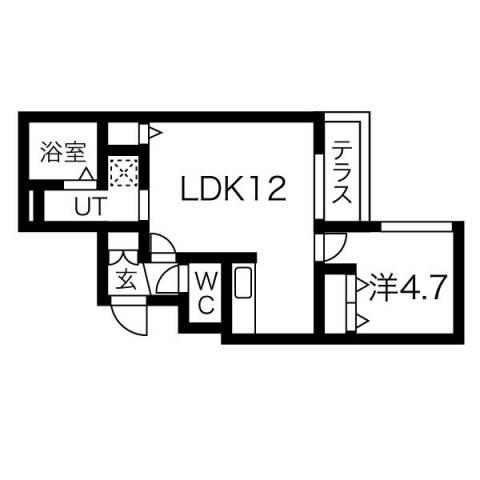 AMBITION NAKAJIMA PARK(1LDK/1階)の間取り写真
