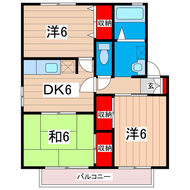 クランメール大みかIII(3DK/1階)の間取り写真