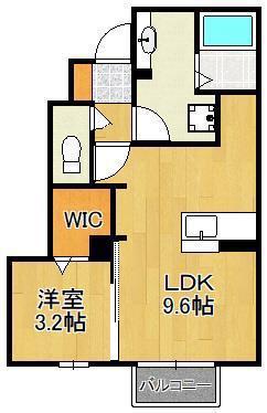 SUNPLACE.D(1LDK/1階)の間取り写真