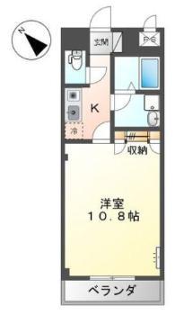 ソレアード(1K/1階)の間取り写真