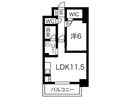 アプリーレ堺筋本町(1LDK/10階)の間取り写真