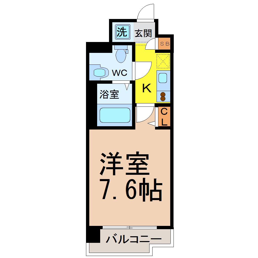 エコロジー鶴舞レジデンス(1K/11階)の間取り写真