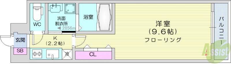 ナイスアーバンⅡ(1K/1階)の間取り写真