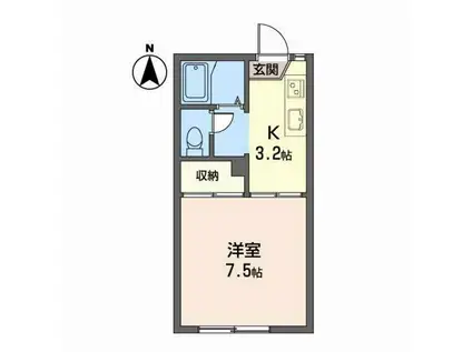 ハウディ・スライブ(1K/1階)の間取り写真