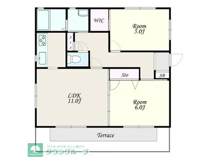 グリーンハイツA(2LDK/1階)の間取り写真