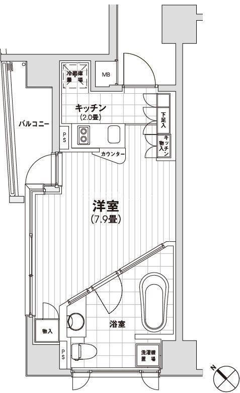 カスタリア銀座(ワンルーム/4階)の間取り写真