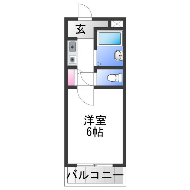 コスモビクトリー(1K/4階)の間取り写真