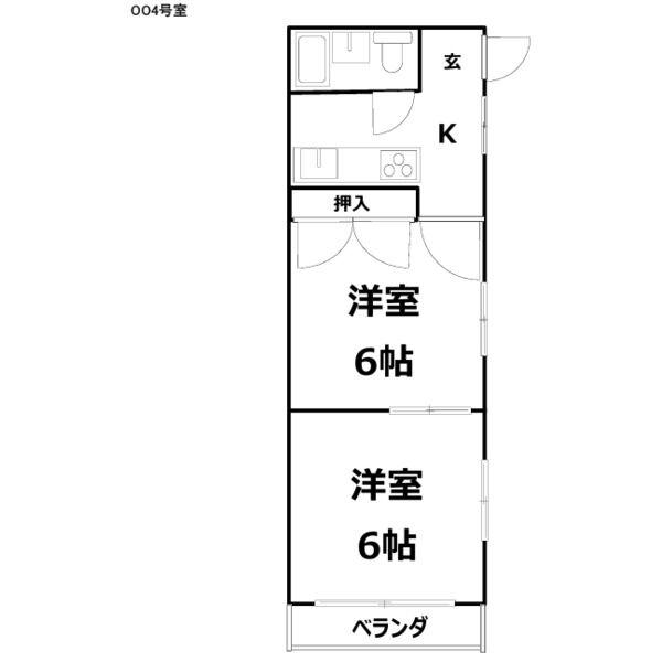 ハイツリトル大和(1K/3階)の間取り写真