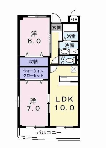 シエロ・モンターニャ(2LDK/2階)の間取り写真