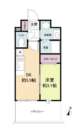 LIVE CASA県庁前(1DK/8階)の間取り写真
