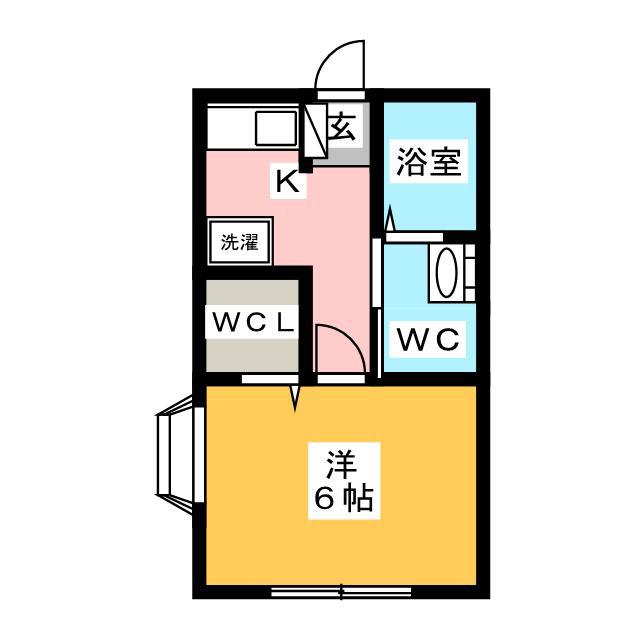 リバーハイツ鎌倉(1K/1階)の間取り写真