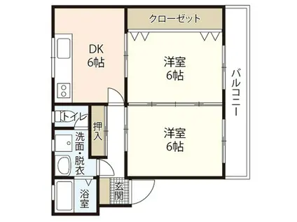 パレファミーユ(2DK/3階)の間取り写真