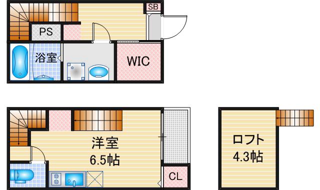 MAISON CASABLANCA(1SK/1階)の間取り写真