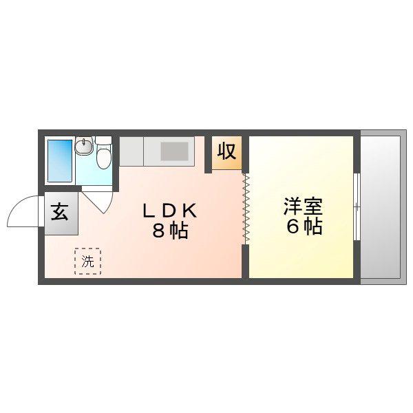 スカラトーレ大元駅前(1LDK/1階)の間取り写真