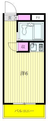 パレドール八王子(ワンルーム/2階)の間取り写真