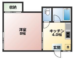オクトーグリーン(1K/2階)の間取り写真