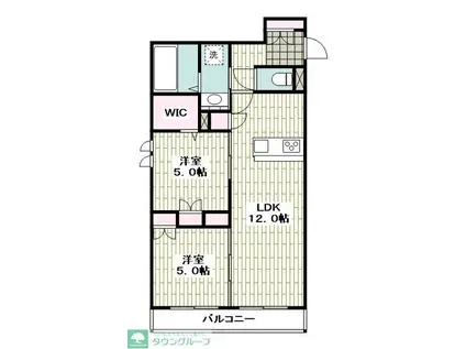 湘南東八幡レジデンス ウエスト(2LDK/1階)の間取り写真