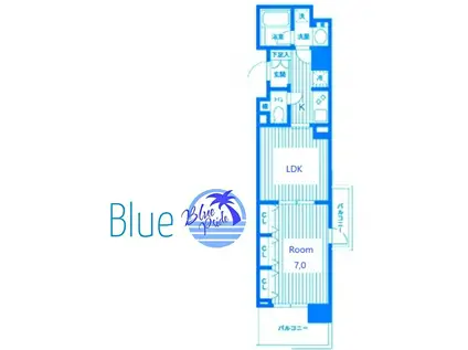 ドゥーエ横濱台町(1LDK/10階)の間取り写真