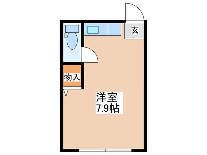 清水丘アパートB棟(ワンルーム/1階)の間取り写真