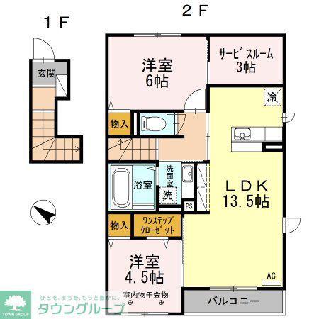 レギャン(2SLDK/2階)の間取り写真