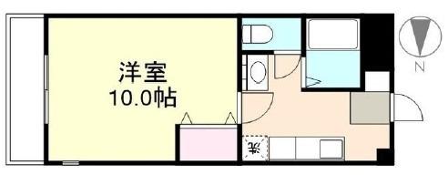 エスポワール(1K/4階)の間取り写真