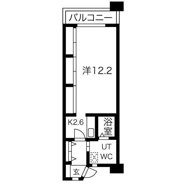 シティコート目黒3号棟 3(1K/2階)の間取り写真