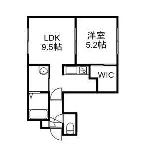 ルナハウス月寒(1LDK/1階)の間取り写真