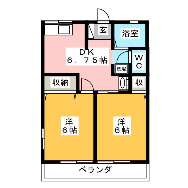 シティハイム・セルティア(2DK/2階)の間取り写真