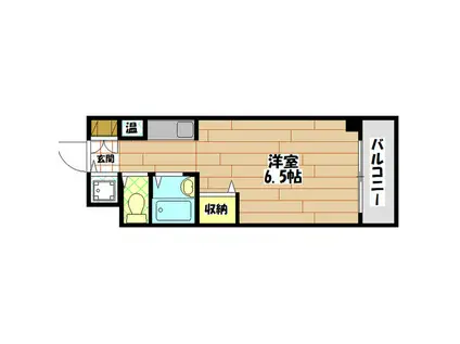 ロイヤルアーク八戸ノ里(ワンルーム/4階)の間取り写真