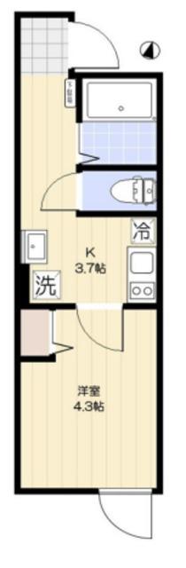 VILLE-PRADO北小岩(1K/2階)の間取り写真