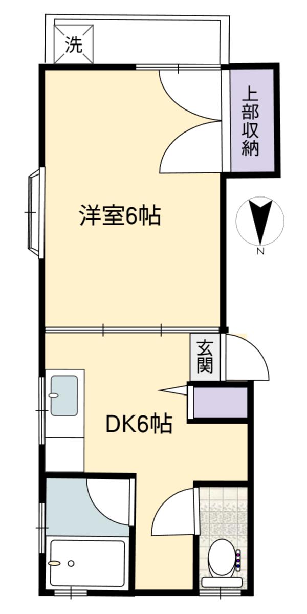 フォレスト向山(1DK/2階)の間取り写真