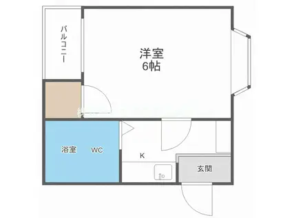 第2文の里ビル(1K/3階)の間取り写真