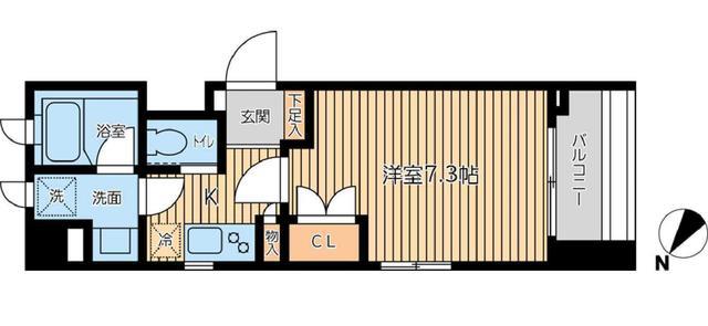 CITY SPIRE森下 (1K/3階)の間取り写真
