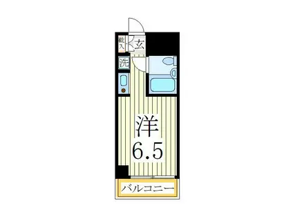 セレスティン我孫子(1K/7階)の間取り写真