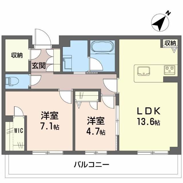 HINASA東鷹匠(2LDK/1階)の間取り写真