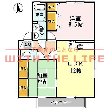 アクール(2LDK/1階)の間取り写真