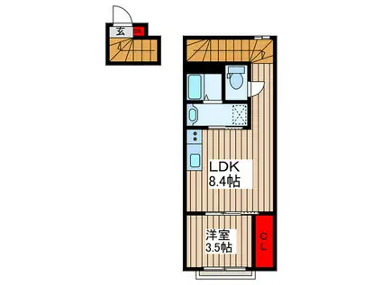 グランローズ(1LDK/2階)の間取り写真