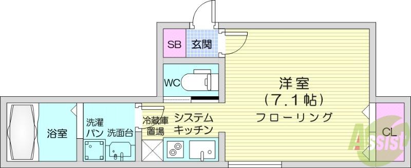 CASA GEMMA(1K/2階)の間取り写真
