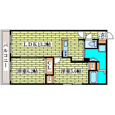 ワンダーコート清田(2LDK/4階)の間取り写真