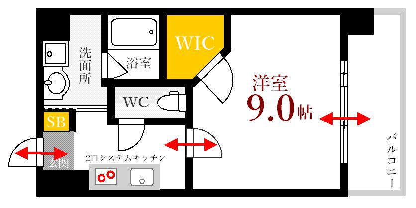 THE GARDEN PLACE HIJIYAMA(1K/4階)の間取り写真