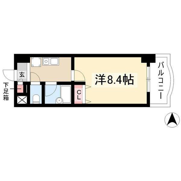 現代ハウス新栄(1K/7階)の間取り写真