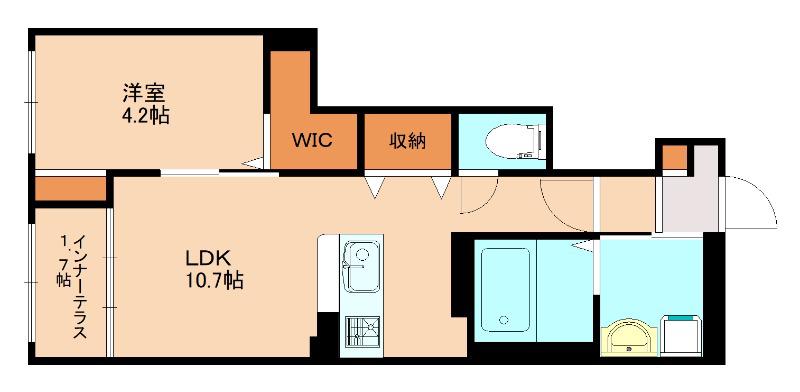 フォレスト離宮彩館(1LDK/1階)の間取り写真