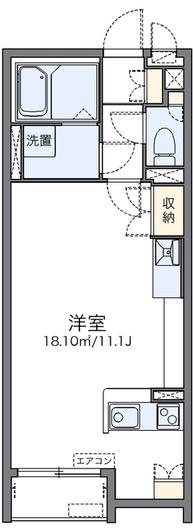 レオネクストフロレゾンB(1K/2階)の間取り写真