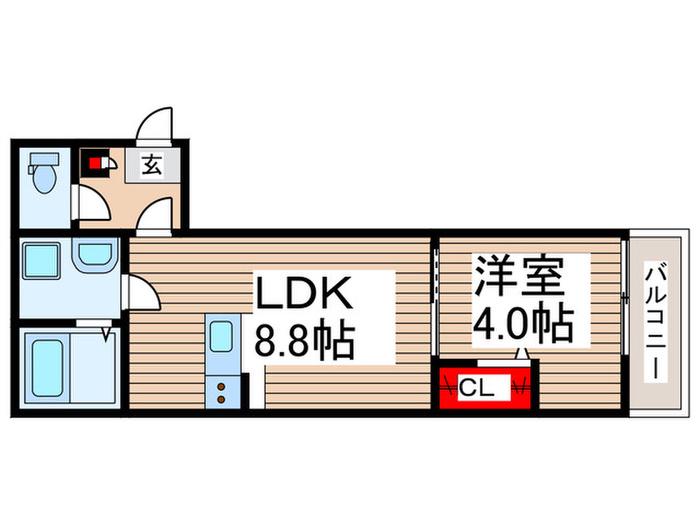 SPROUT流山(1LDK/1階)の間取り写真