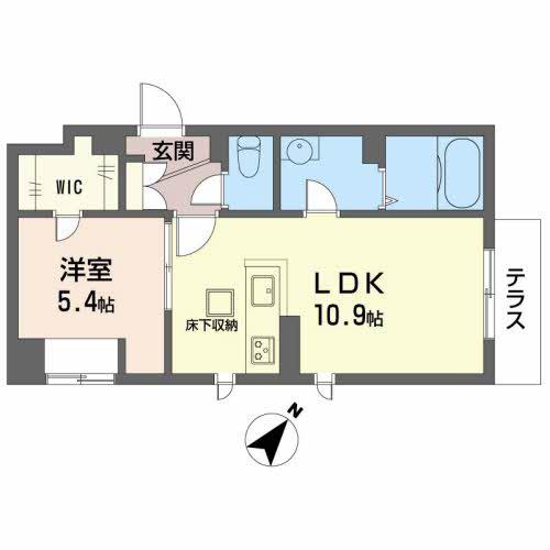 CASA GRACE(1LDK/1階)の間取り写真
