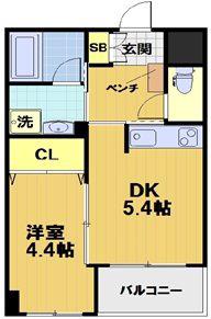 武三ビルディング(1DK/2階)の間取り写真