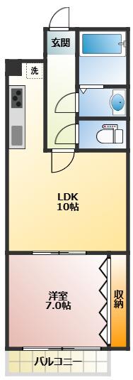 ウィンベル巣鴨(1LDK/1階)の間取り写真